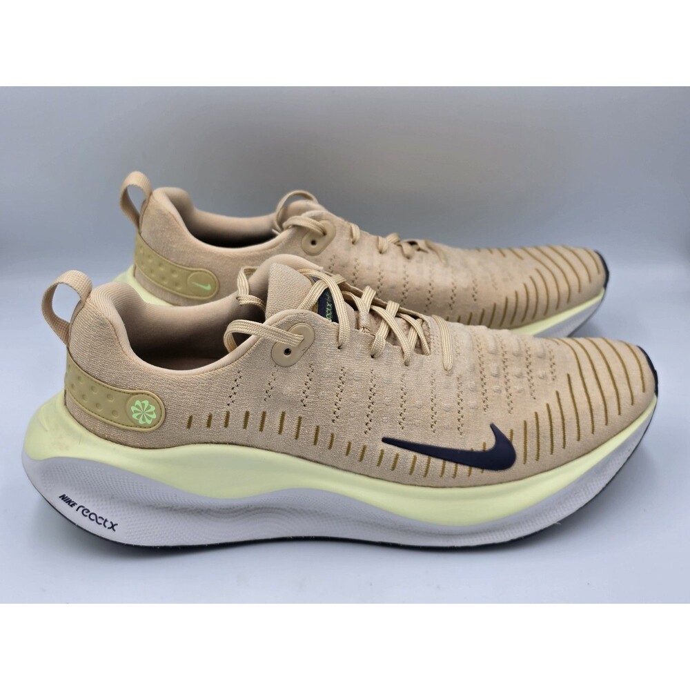 Nike ReactX Infinity Run 4 Sesame/Purple Ink FlyKnit Low Top DR2665-200 Size 14